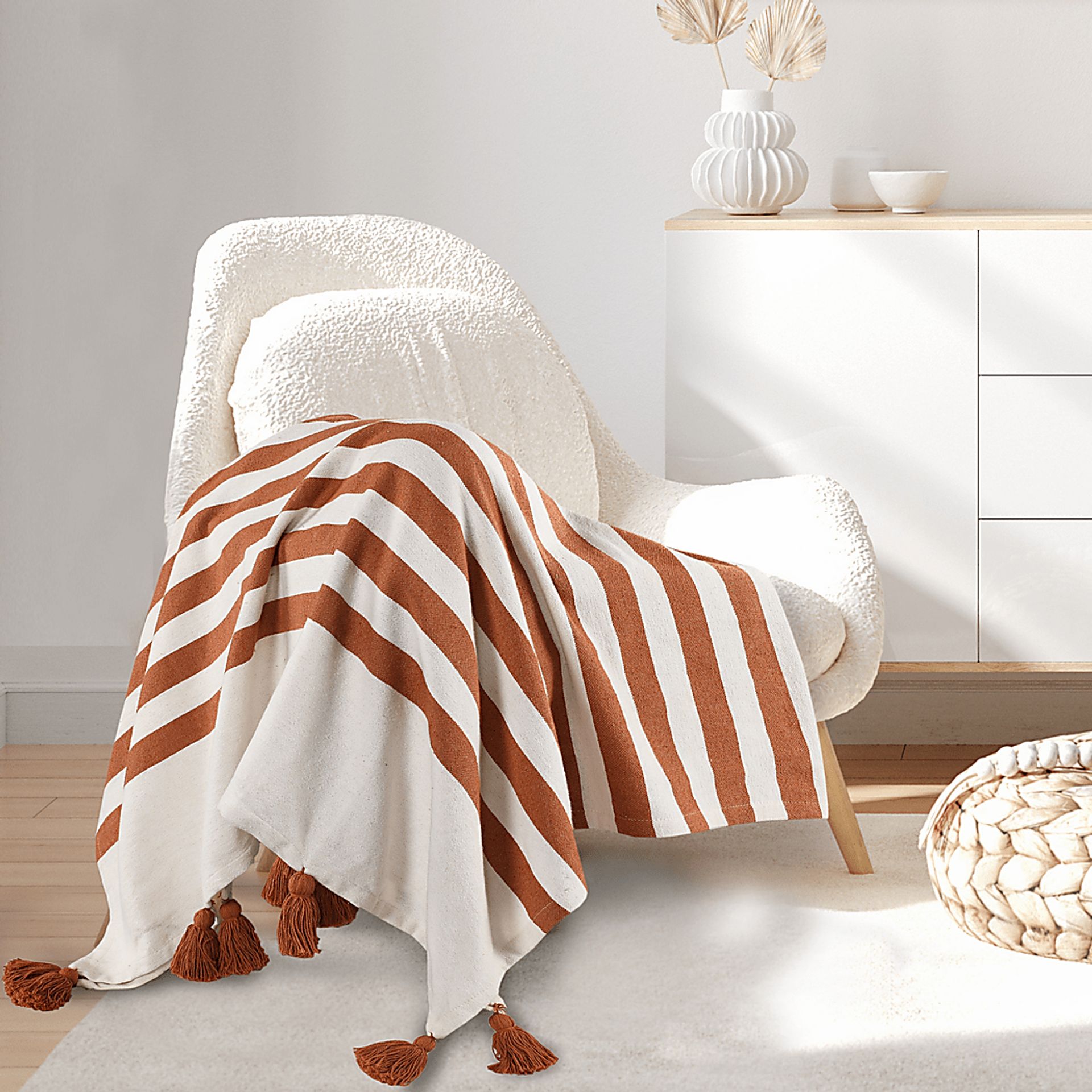Olive Lane Orange Throw Blanket - Image 2