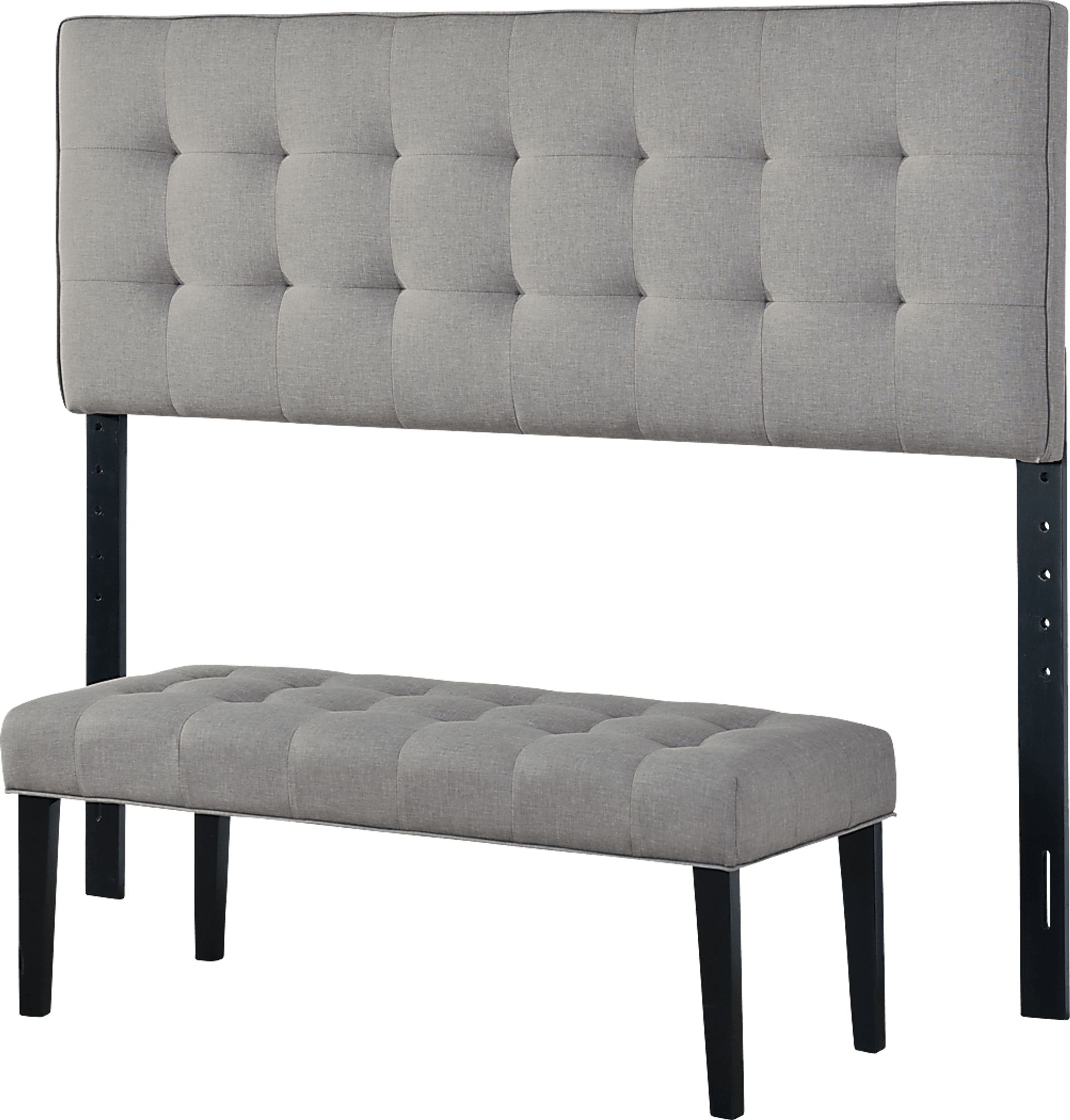 Olivenhain Gray Queen Headboard and Bench - Image 3
