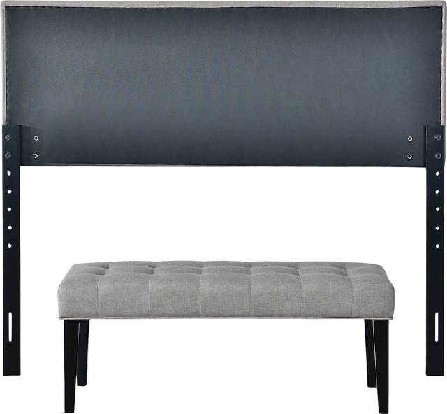 Olivenhain Gray Queen Headboard and Bench - Thumbnail - Image 4