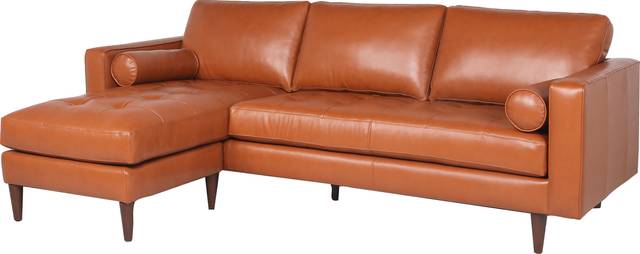 Oliver Avenue Saddle Leather Chaise Sofa - Thumbnail - Image 2
