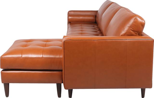 Oliver Avenue Saddle Leather Chaise Sofa - Thumbnail - Image 3