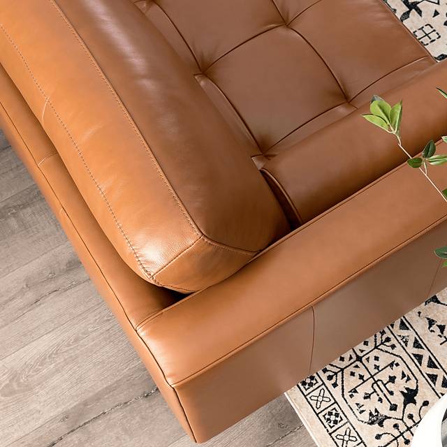 Oliver Avenue Saddle Leather Chaise Sofa - Thumbnail - Image 4