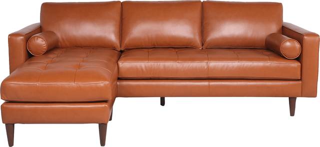 Oliver Avenue Saddle Leather Chaise Sofa - Thumbnail - Image 1