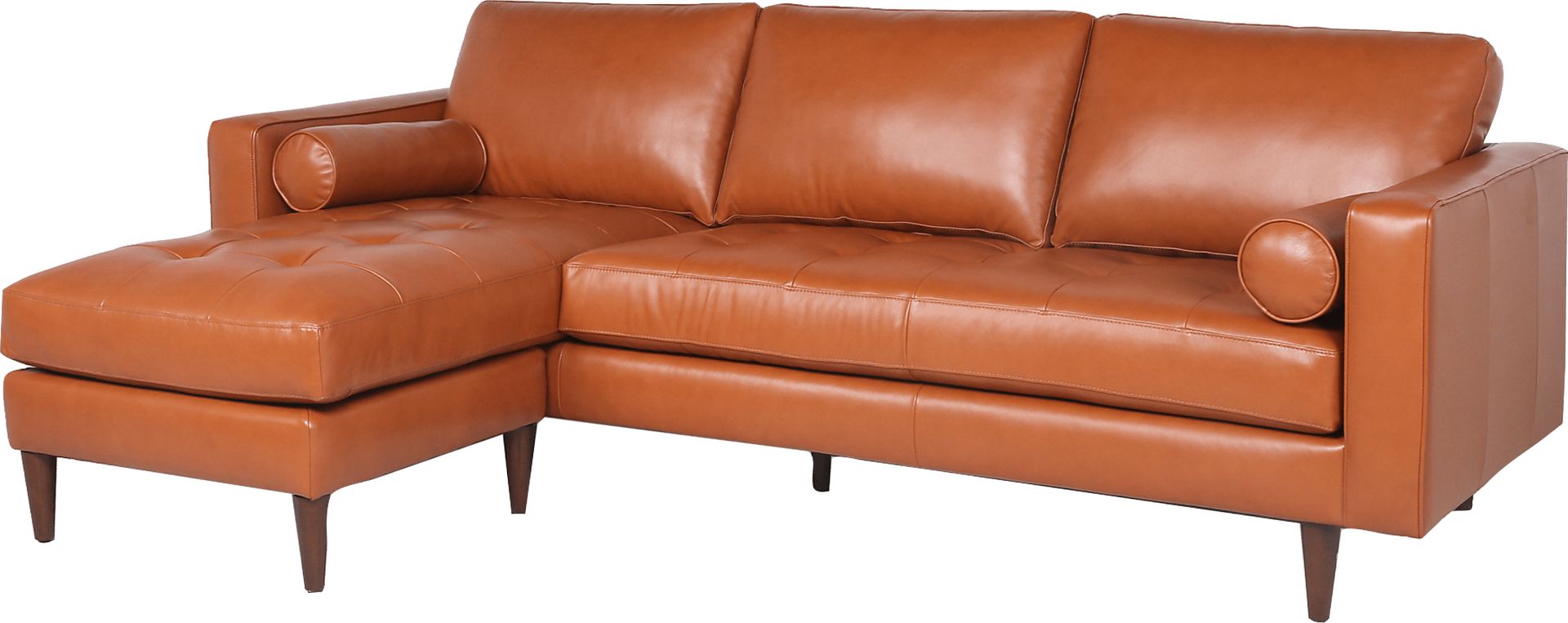 Oliver Avenue Saddle Leather Chaise Sofa - Image 1