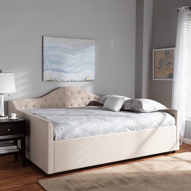 Olivette Beige Queen Daybed - Thumbnail - Image 2