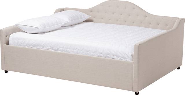 Olivette Beige Queen Daybed - Thumbnail - Image 1