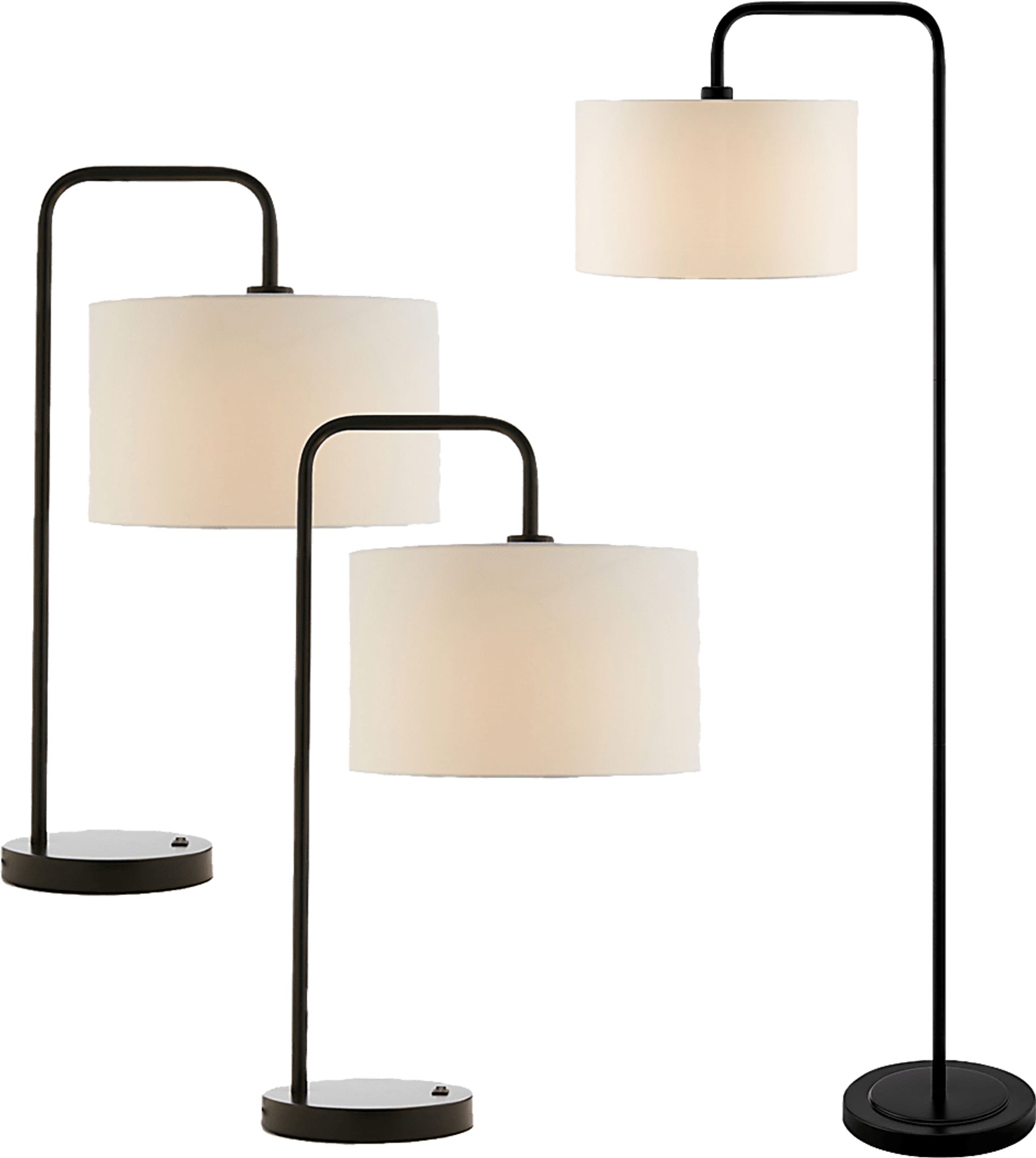 Olmstead Cove Black Table Lamps, Set of 3 - Image 1