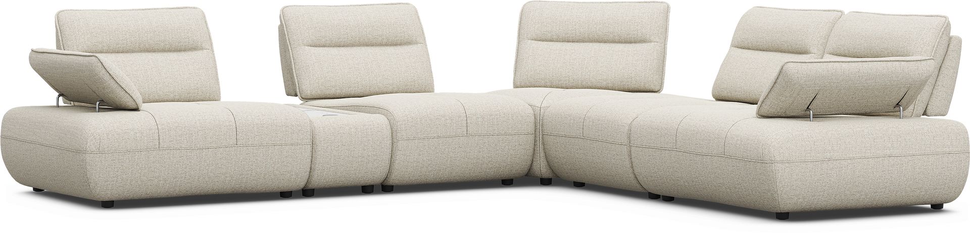 Olympia Linen 6 Pc Sectional with Audio - Image 1