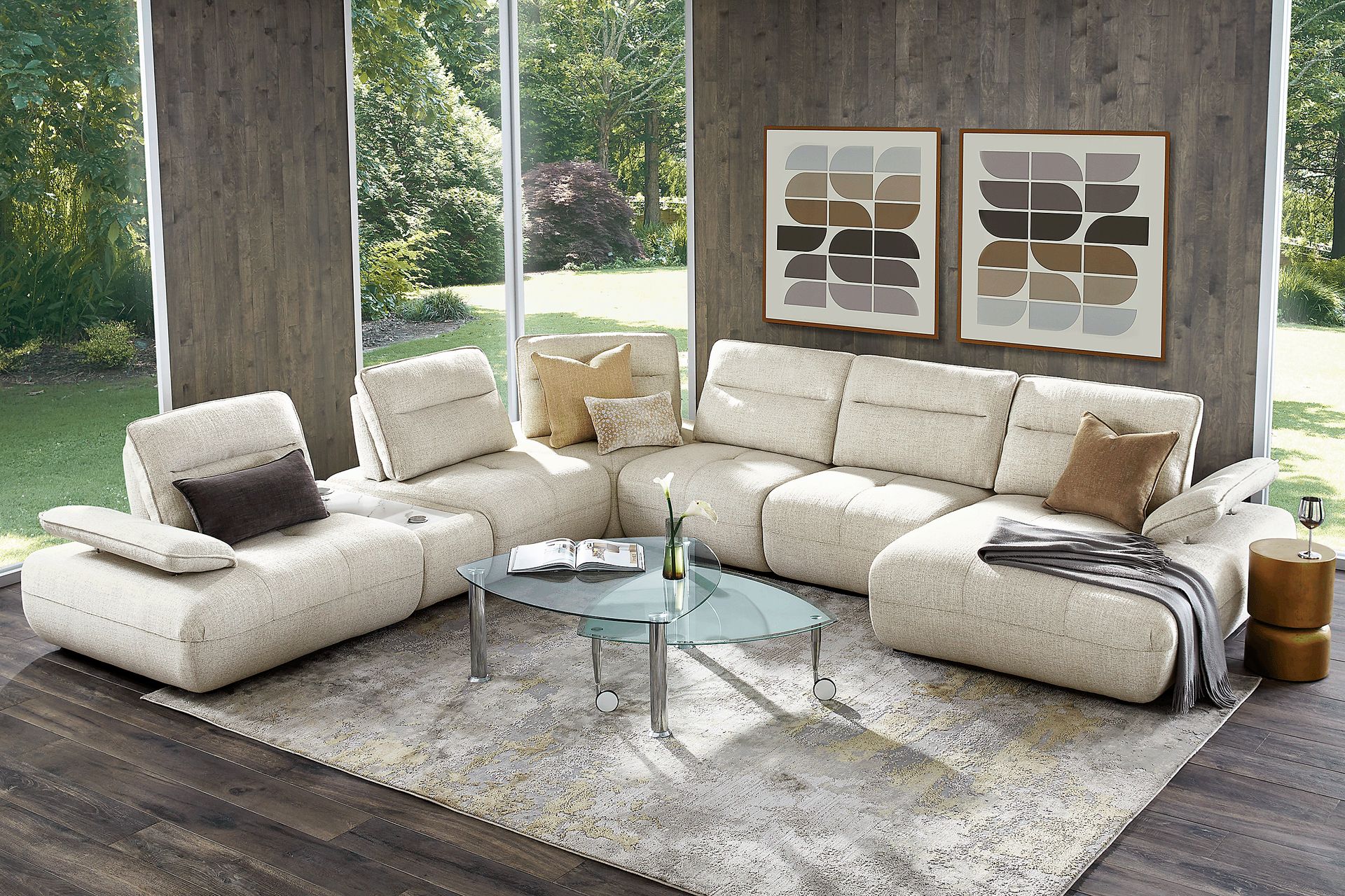 Olympia Linen 7 Pc Sectional with Audio - Image 2