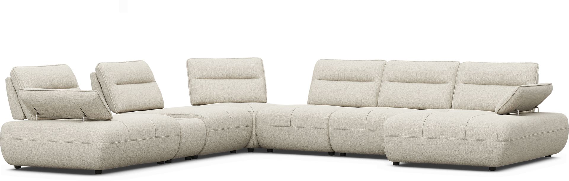 Olympia Linen 7 Pc Sectional with Audio - Image 1