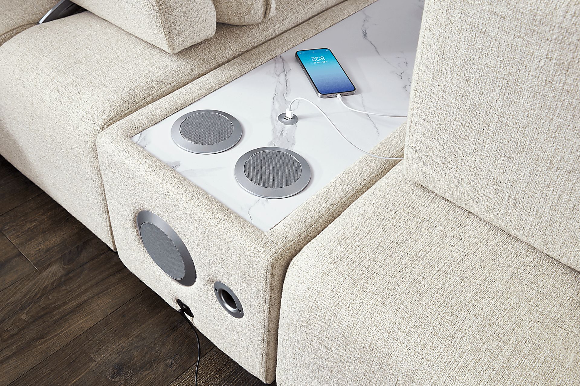 Olympia Linen 7 Pc Sectional with Audio - Image 11