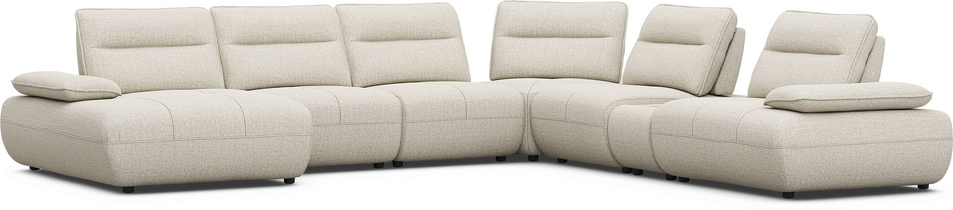 Olympia Linen 7 Pc Sectional with Audio - Image 5