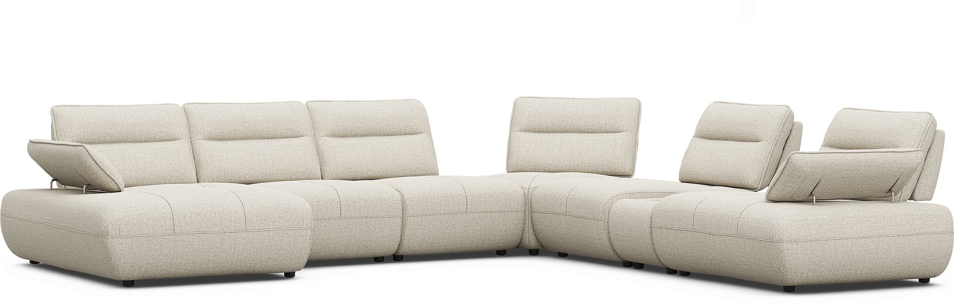 Olympia Linen 7 Pc Sectional with Audio - Image 1