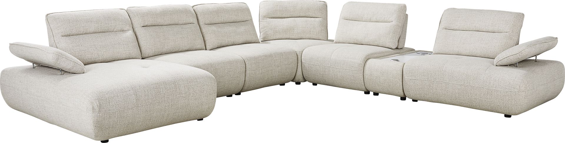 Olympia Linen 7 Pc Sectional with Audio - Image 1