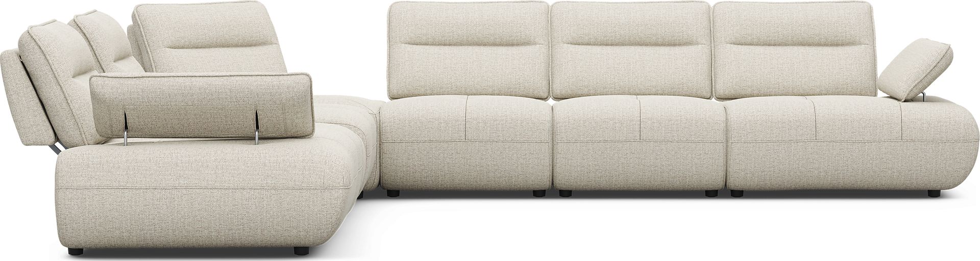 Olympia Linen 7 Pc Sectional with Audio - Image 3