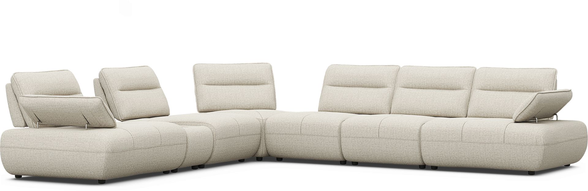Olympia Linen 7 Pc Sectional with Audio - Image 1