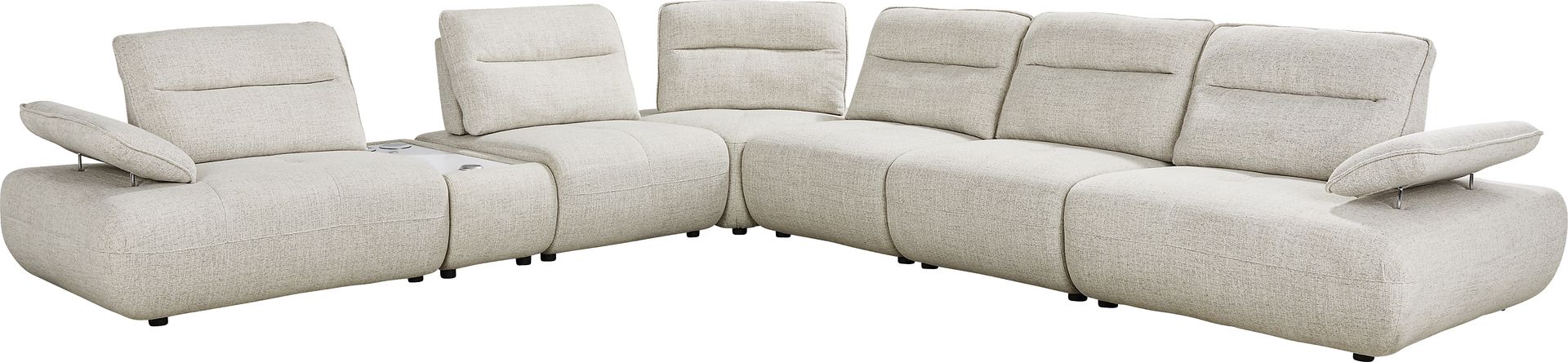 Olympia Linen 7 Pc Sectional with Audio - Image 1