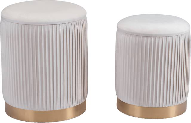 Omali Beige Accent Ottoman, Set of 2 - Thumbnail - Image 2