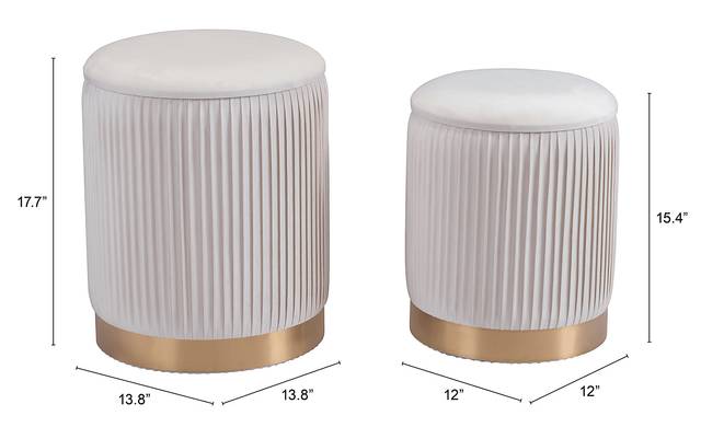 Omali Beige Accent Ottoman, Set of 2 - Thumbnail - Image 6