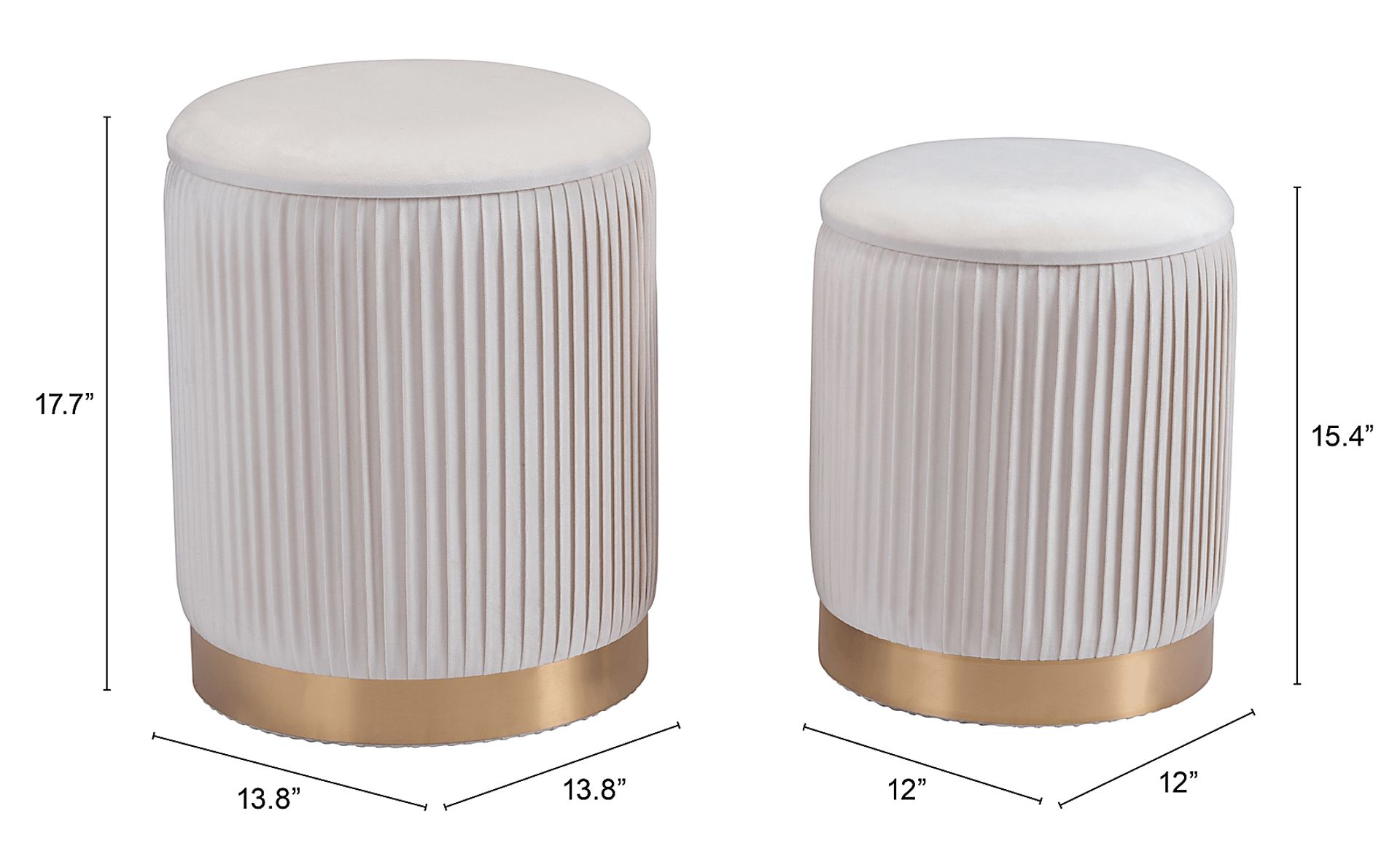 Omali Beige Accent Ottoman, Set of 2 - Image 6