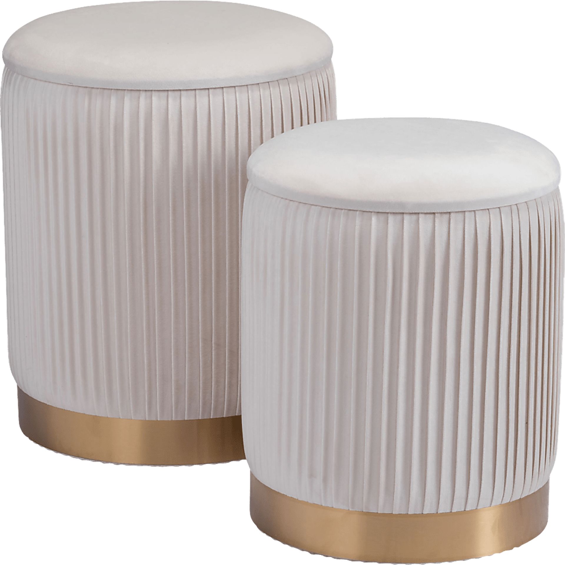 Omali Beige Accent Ottoman, Set of 2 - Image 1