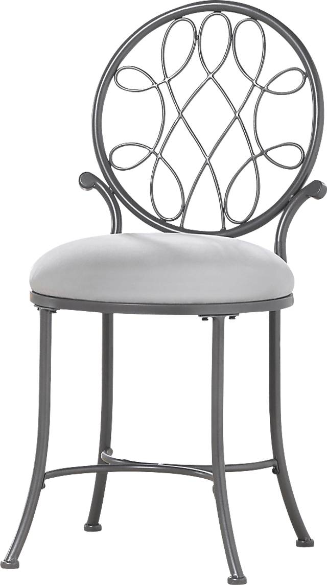 O'Malley Gray Vanity Stool - Thumbnail - Image 1