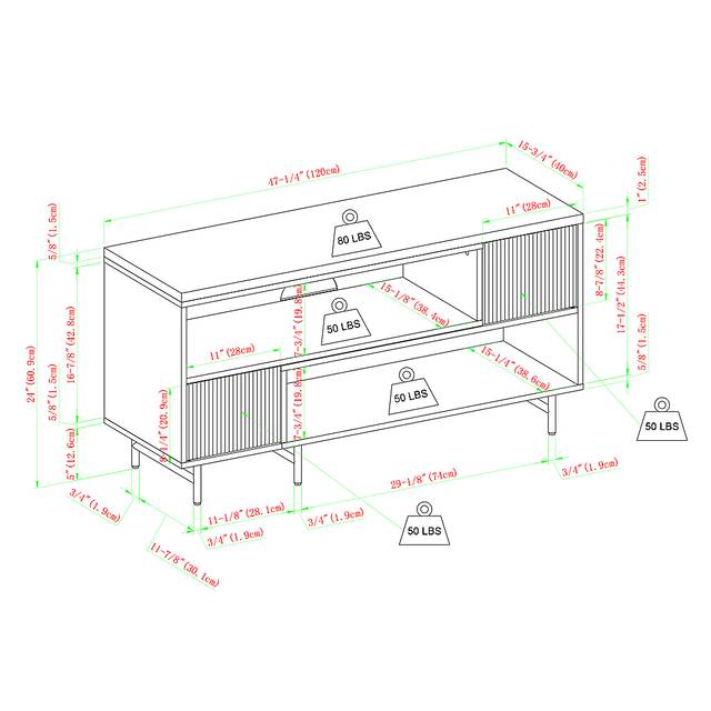 Omerea Walnut 47 in. Console - Thumbnail - Image 6
