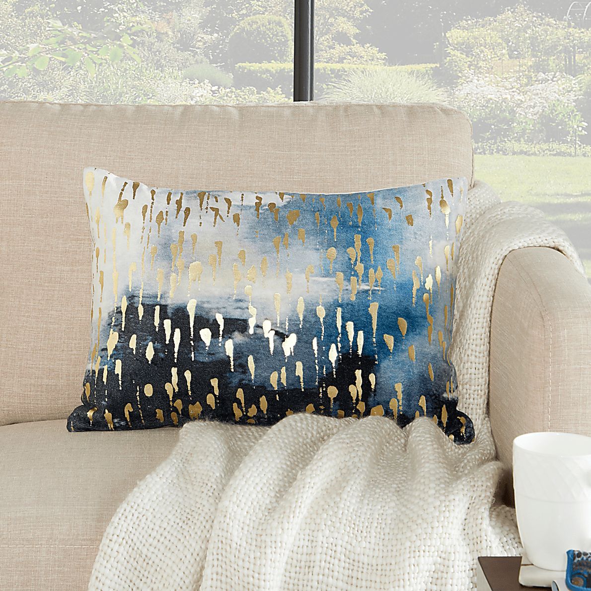 Omri Blue Accent Pillow