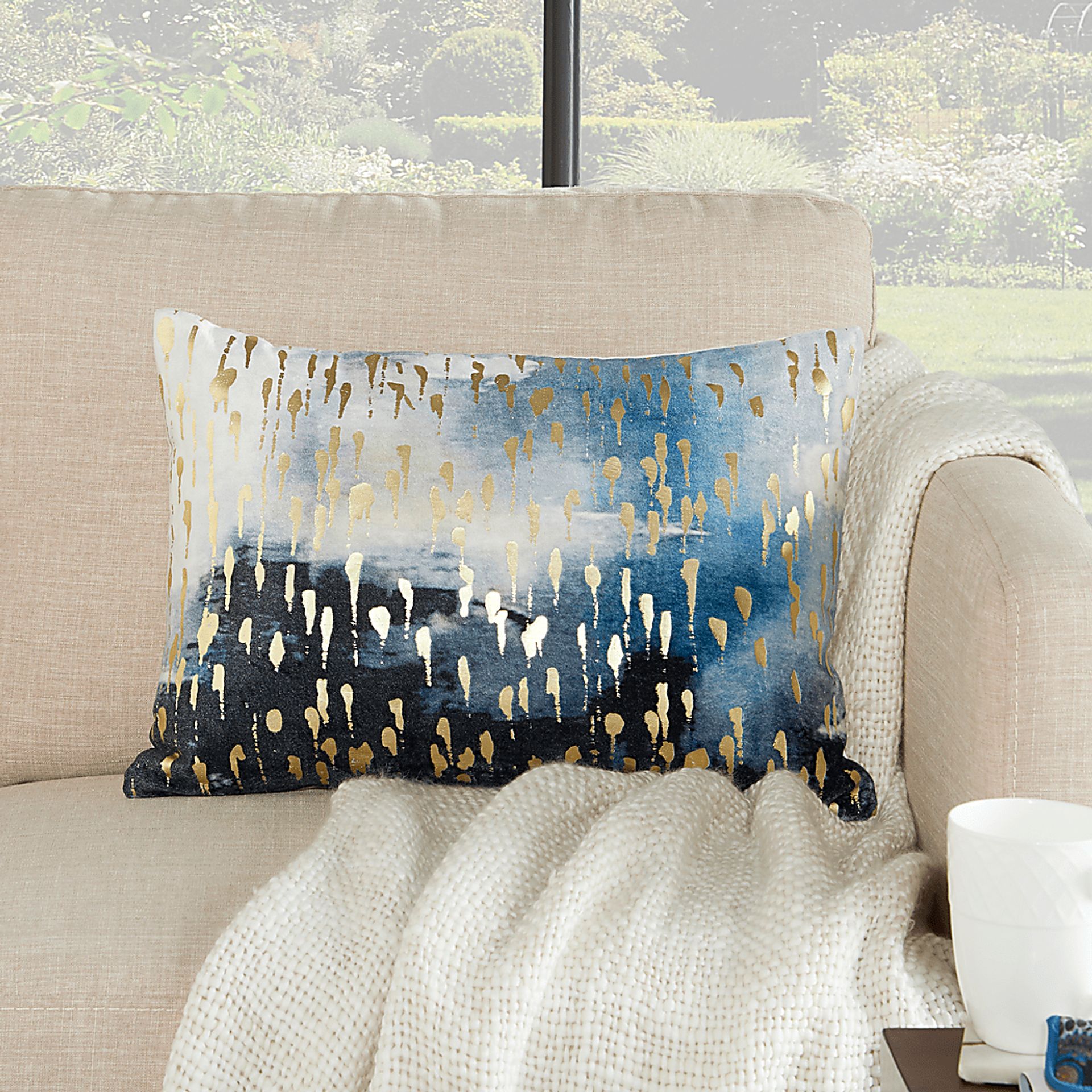 Omri Blue Accent Pillow - Image 3