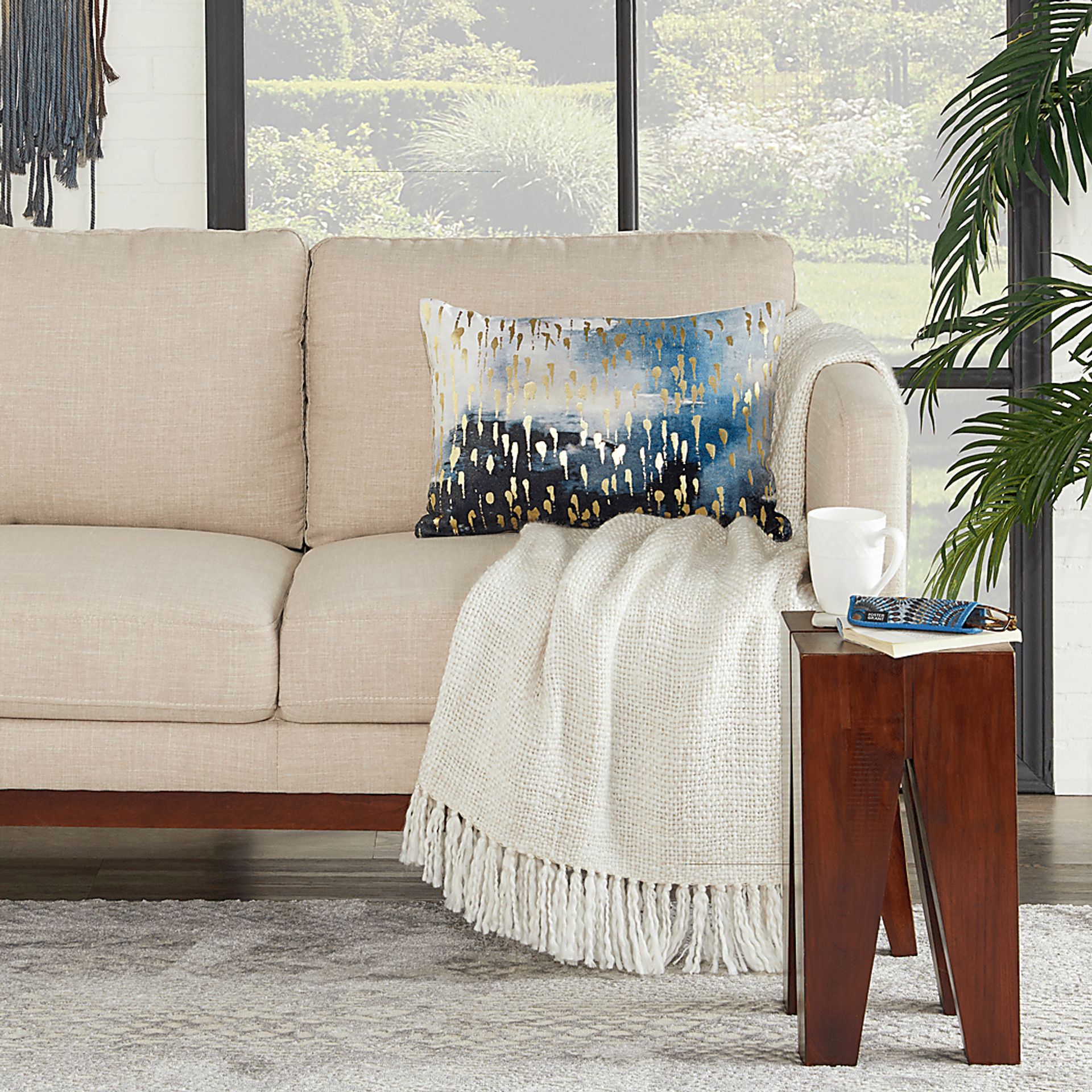 Omri Blue Accent Pillow - Image 4