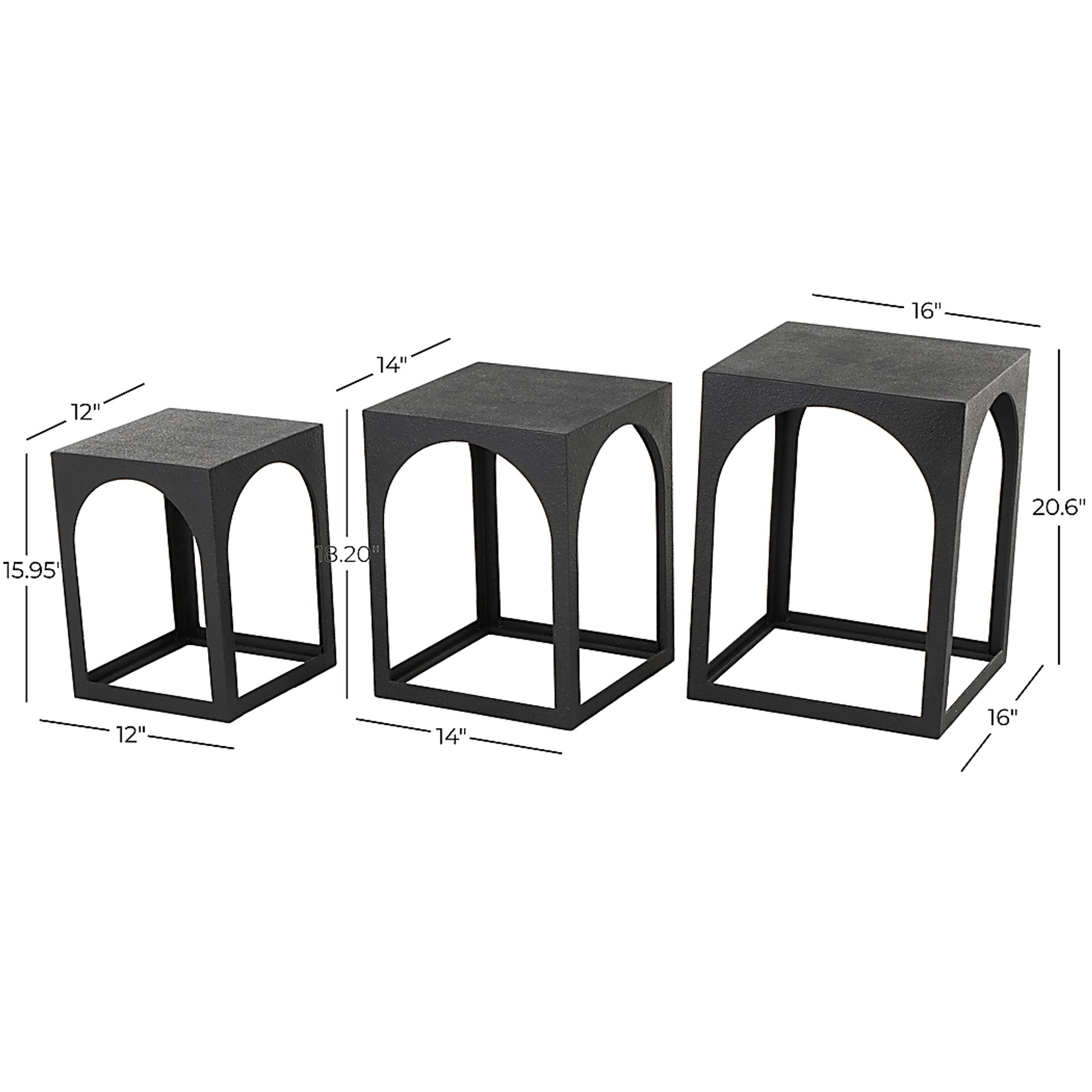 Omru Black Nesting Tables, Set of 3 - Image 7