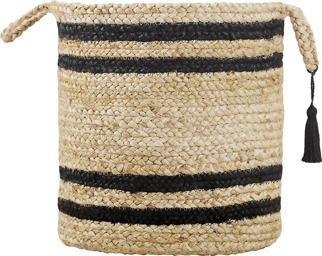 Omylia Tan/Black 17 in. Basket - Thumbnail - Image 1