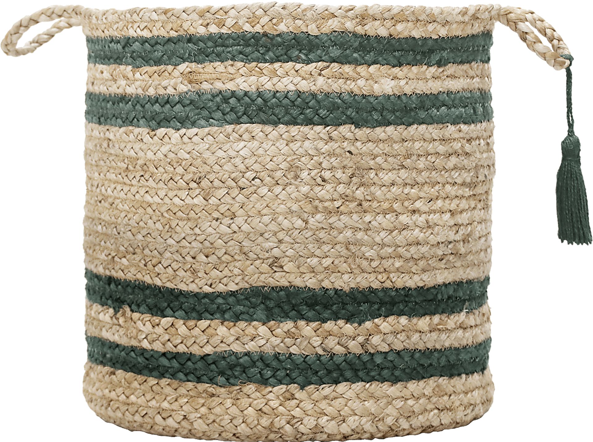 Omylia Tan/Green 17 in. Basket - Image 1