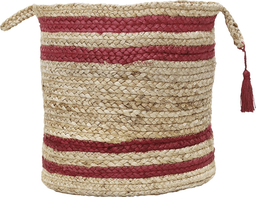 Omylia Tan/Red 17 in. Basket