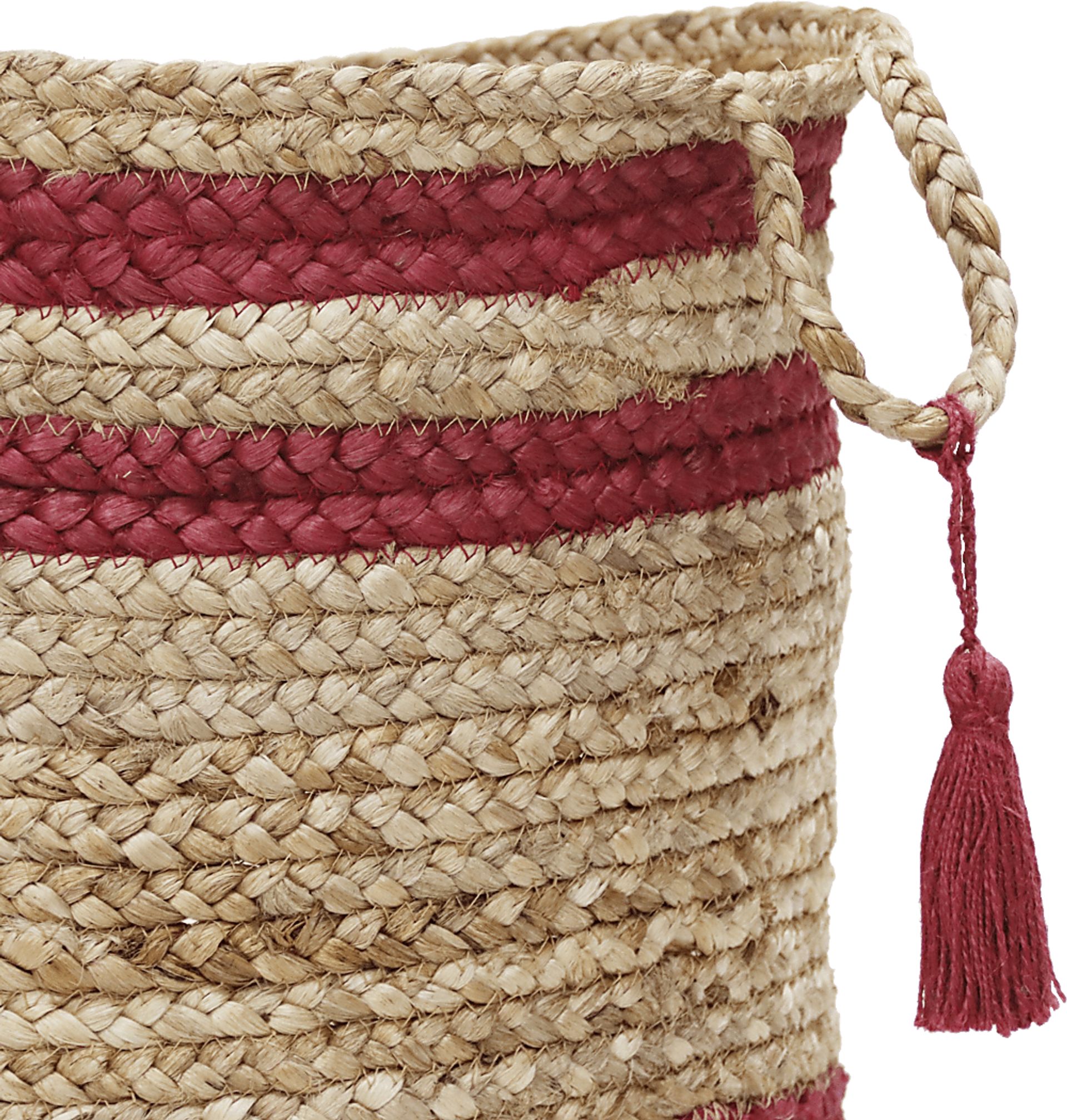 Omylia Tan/Red 19 in. Basket - Image 6