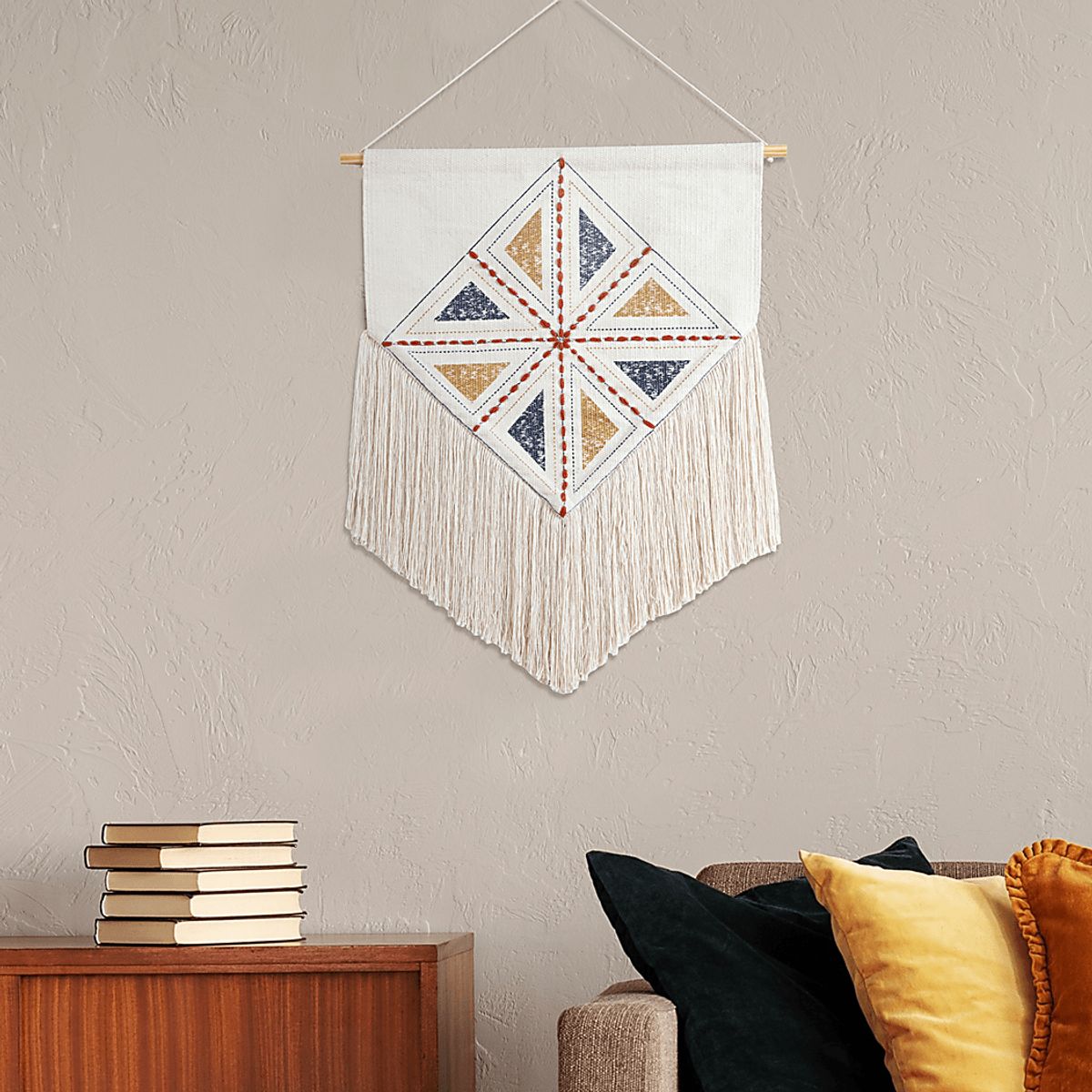 Onaba Blue,Ivory,Yellow Beige,Blue,Yellow Artwork | Rooms to Go