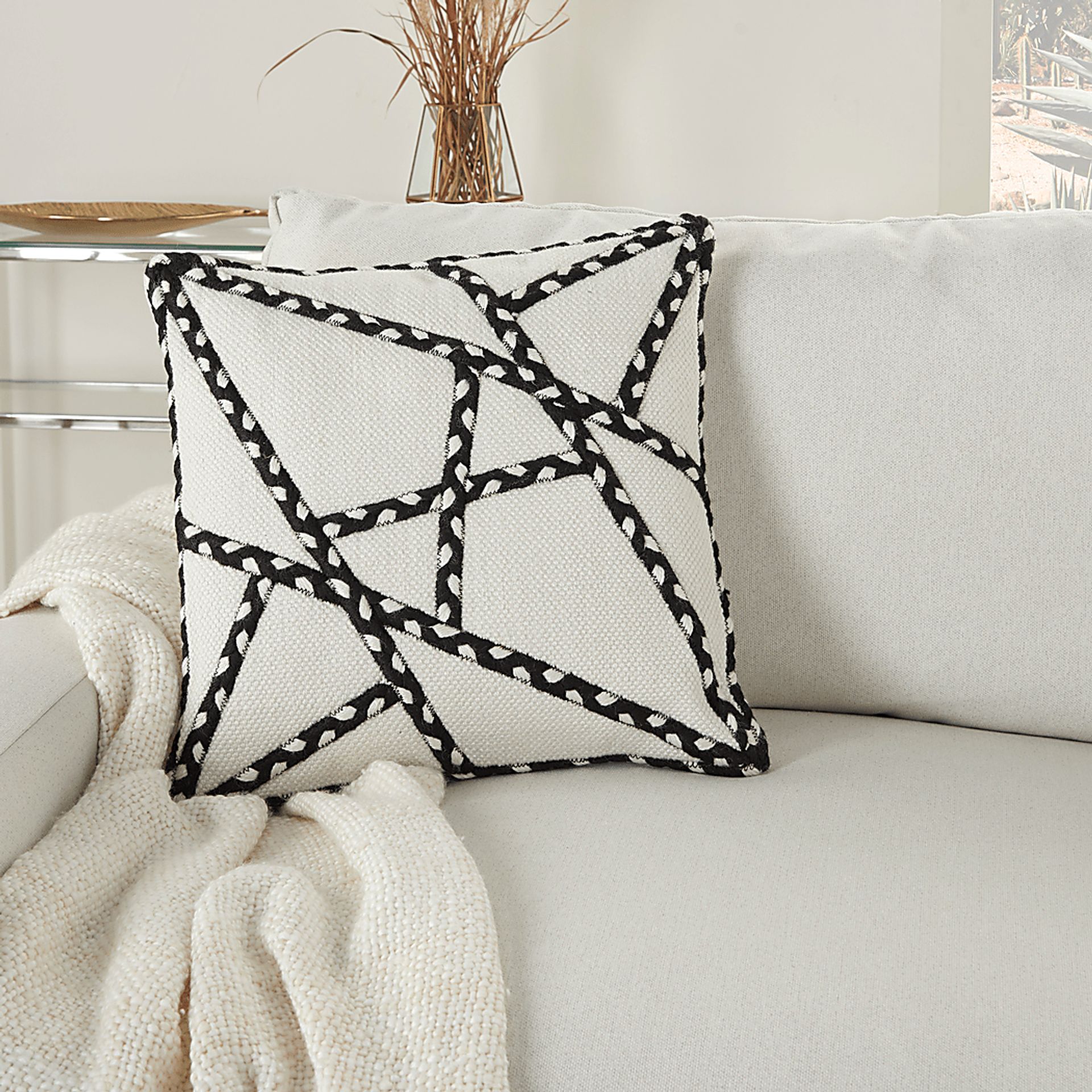 Onas Black Indoor/Outdoor Accent Pillow - Image 4