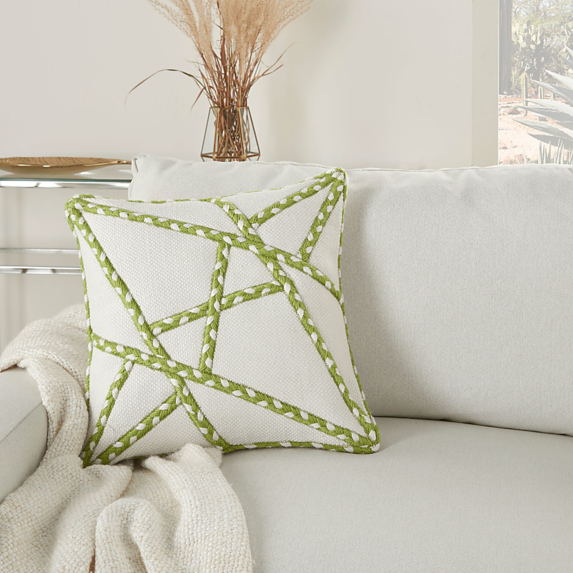 Onas Green Indoor/Outdoor Accent Pillow - Image 4