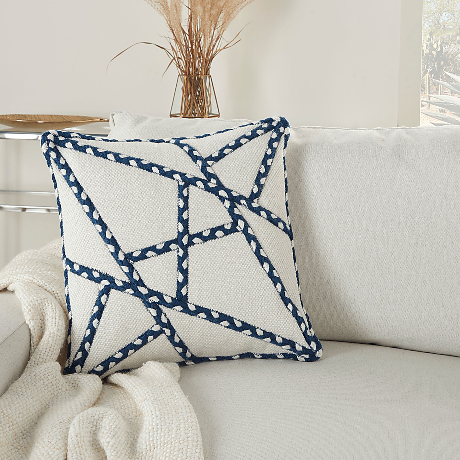 Onas Navy Indoor/Outdoor Accent Pillow - Image 4