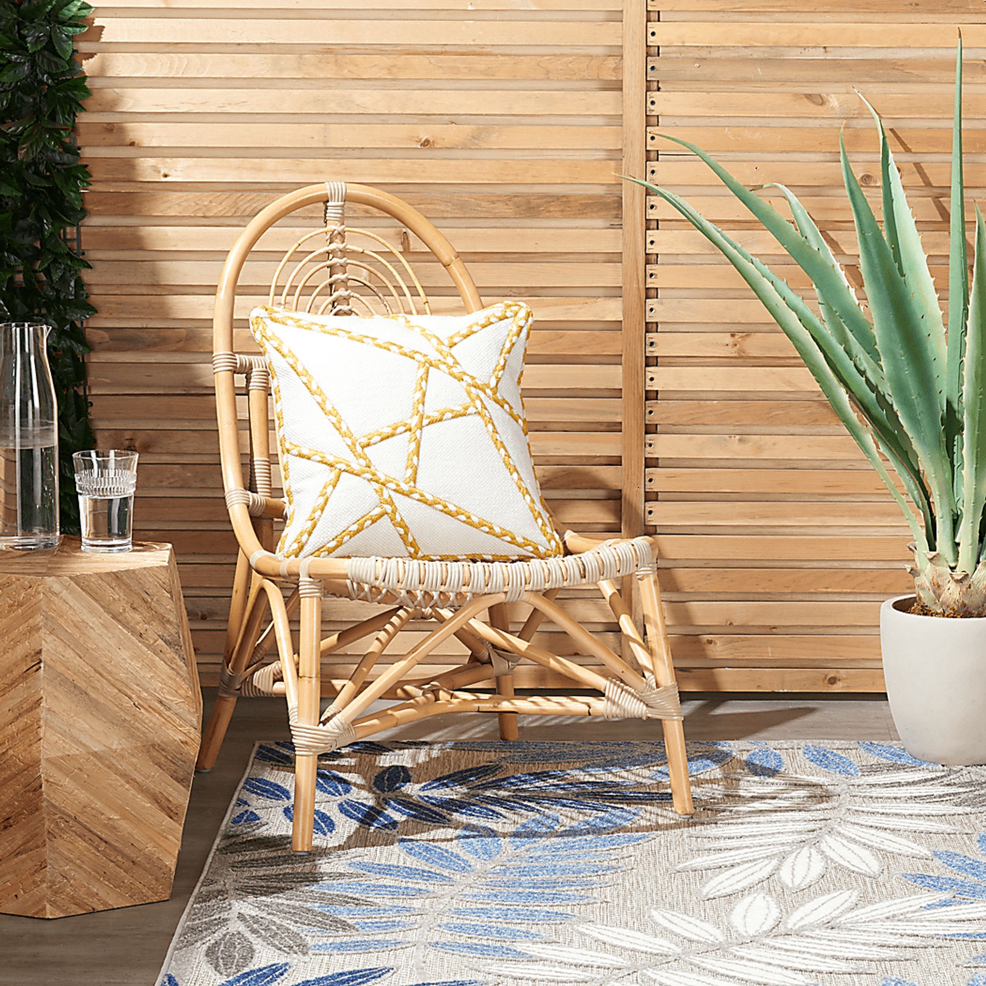 Onas Yellow Indoor/Outdoor Accent Pillow - Image 3
