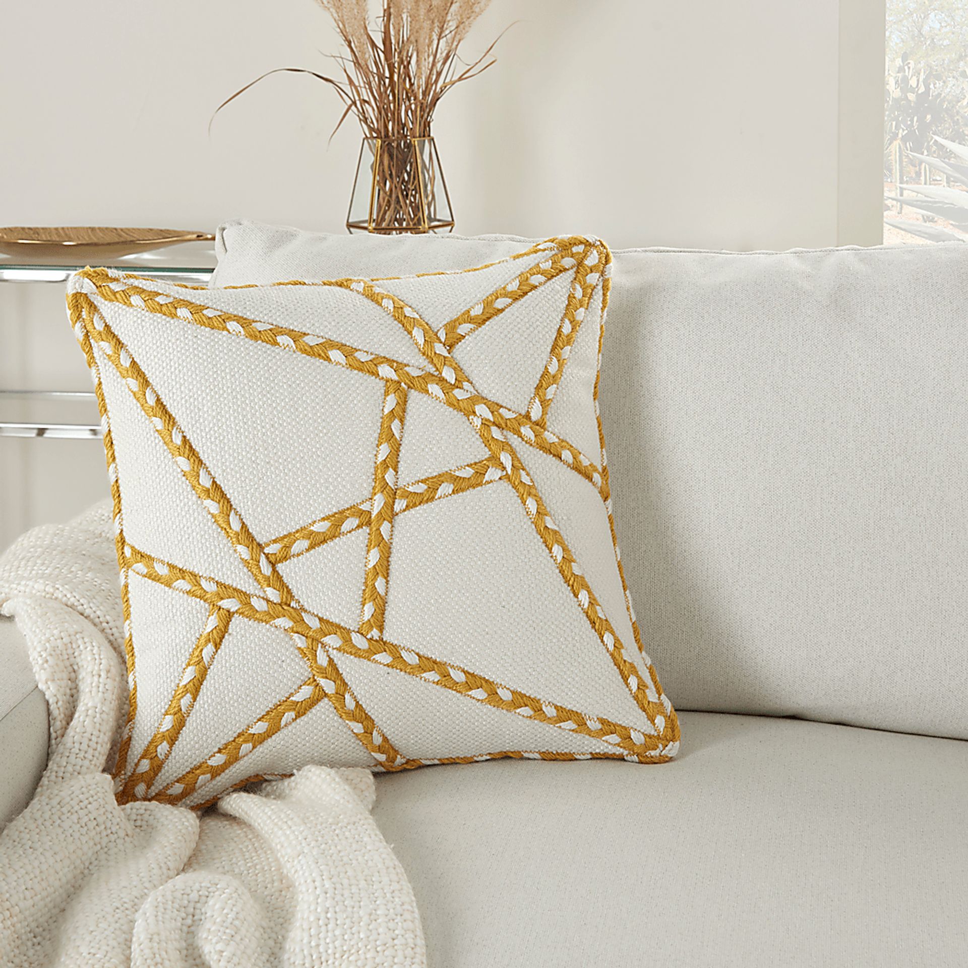 Onas Yellow Indoor/Outdoor Accent Pillow - Image 4