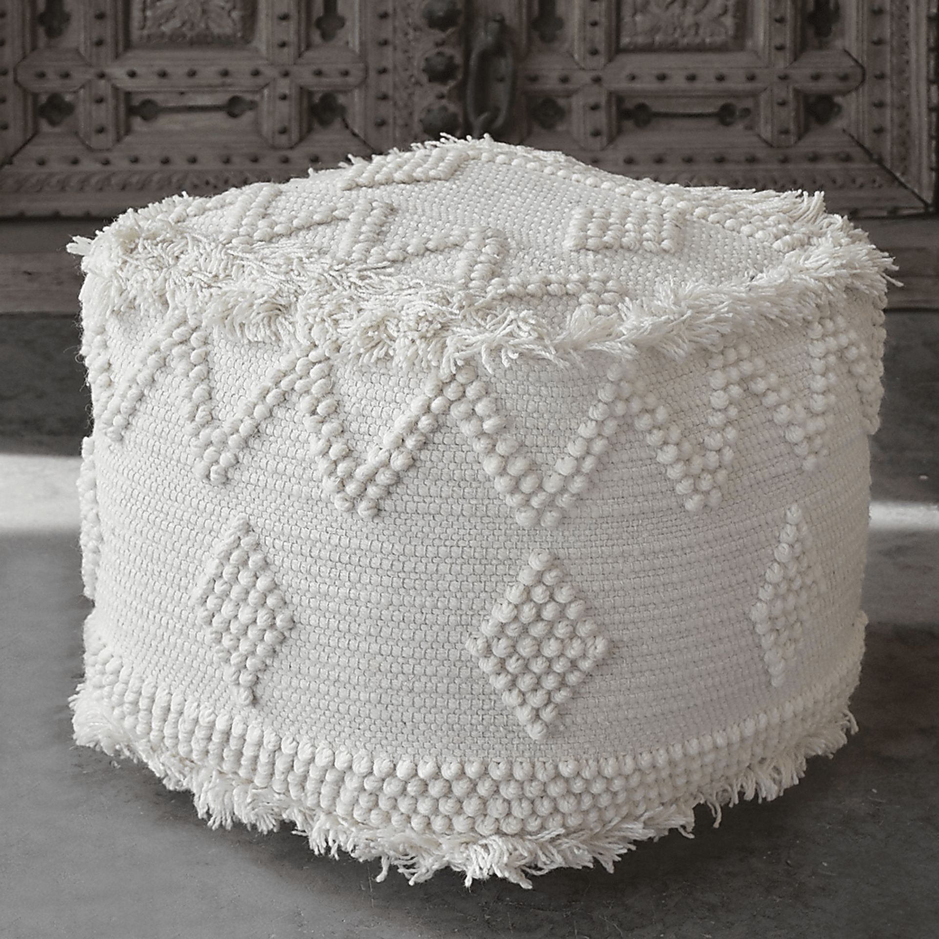 Onawa White Ottoman - Image 2