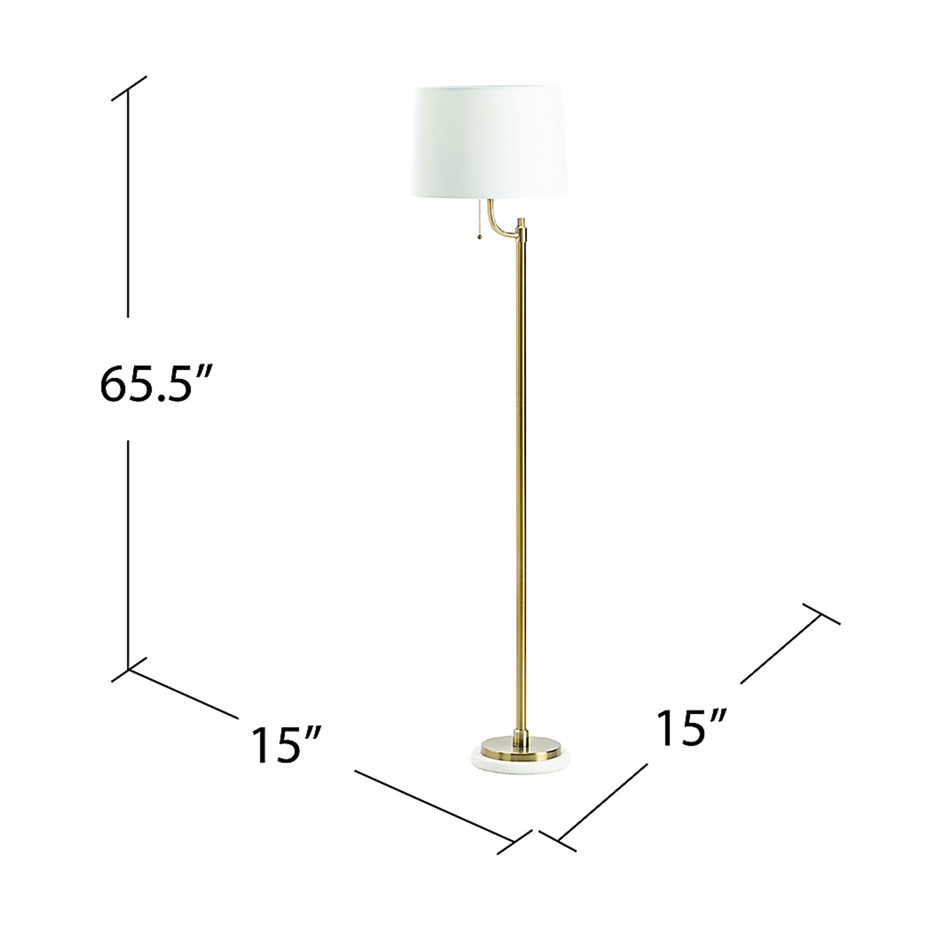 Onique Shores Brass Floor Lamp - Image 3
