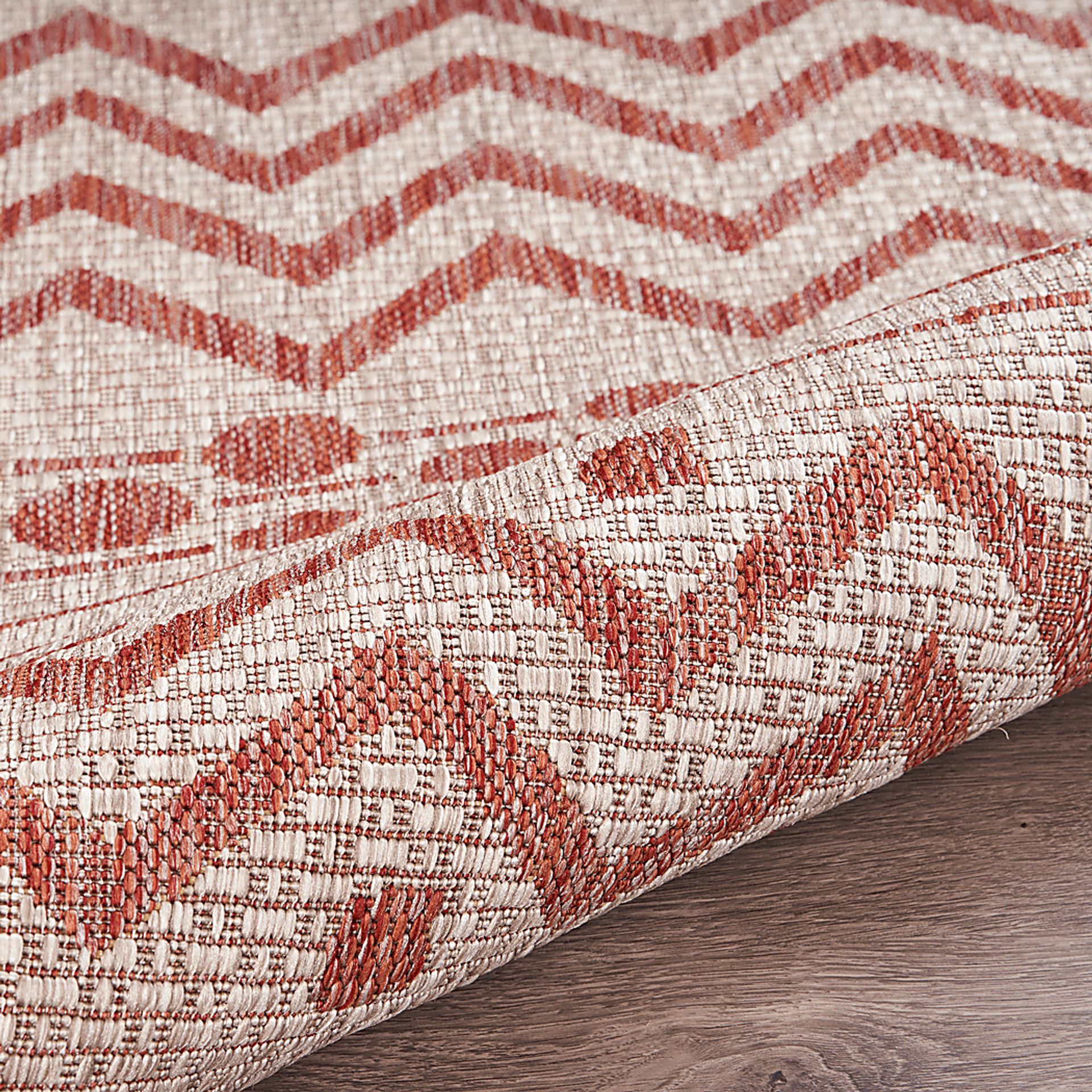 Onomis Beige/Red 5' x 8' Indoor/Outdoor Rug - Image 6