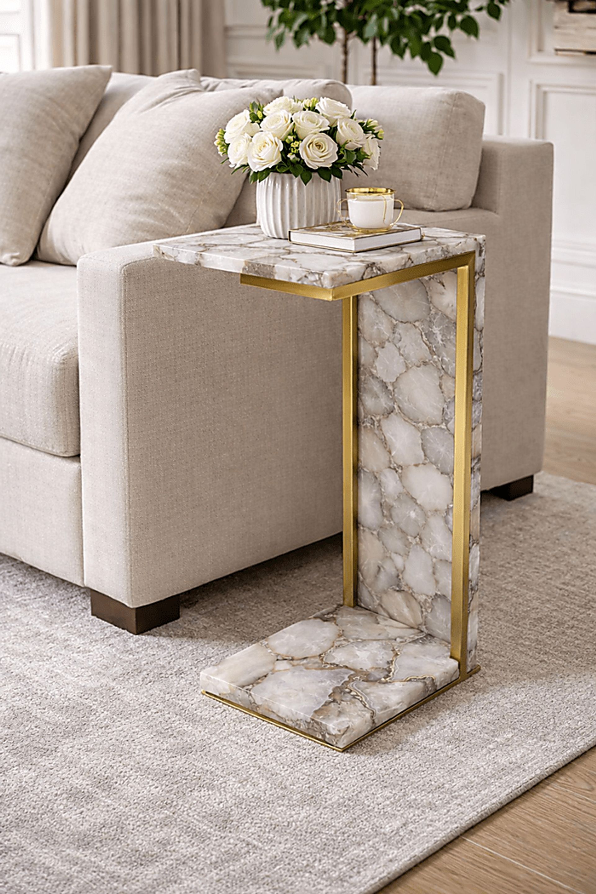 Onosm Gold/Natural Accent Table - Image 2