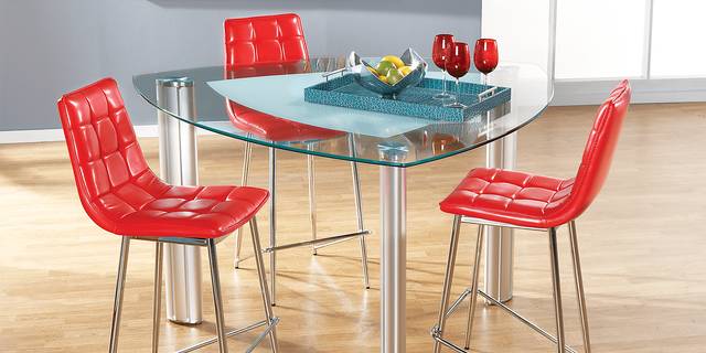 Onyx Chrome 4 Pc Counter Height Dining Set - Thumbnail - Image 1