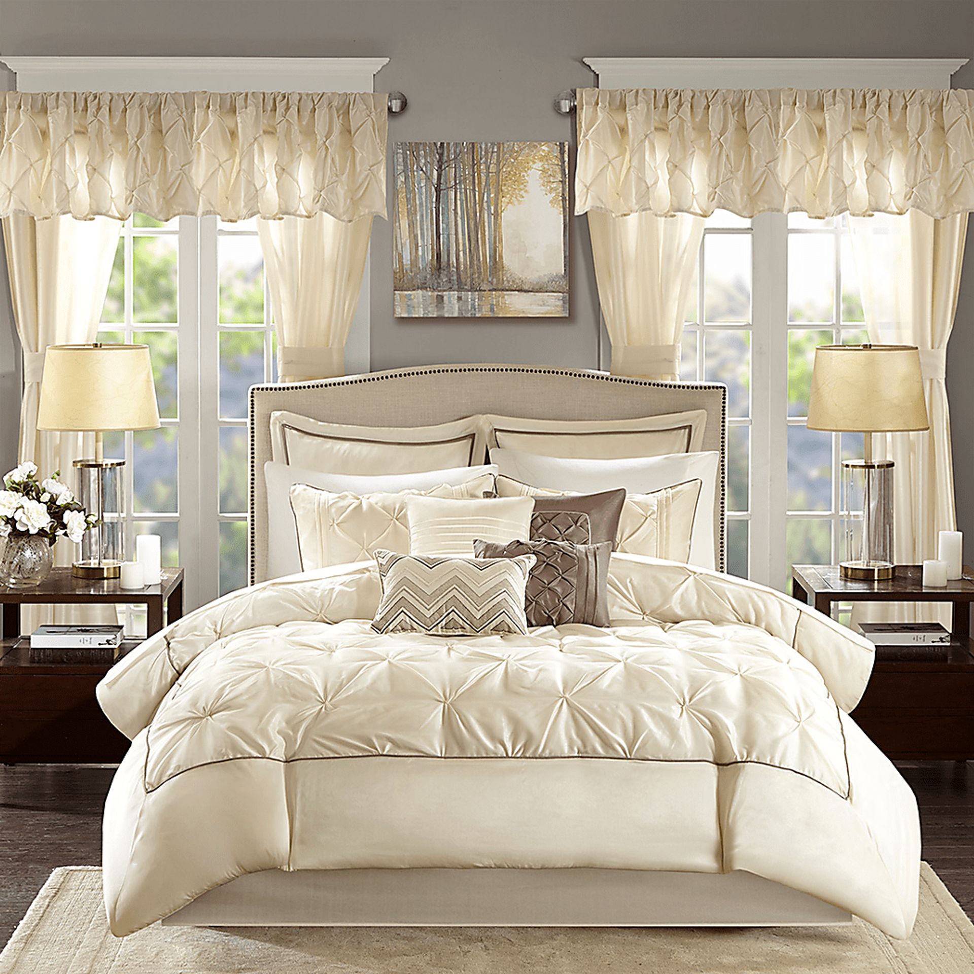Opelusas Ivory 24 Pc King Bedding Set - Image 2