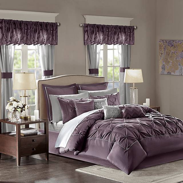 Opelusas Purple 24 Pc King Bedding Set - Thumbnail - Image 2