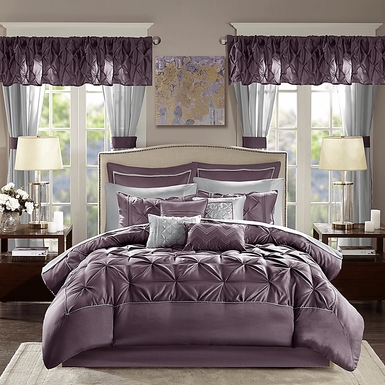 Opelusas Purple 24 Pc King Bedding Set
