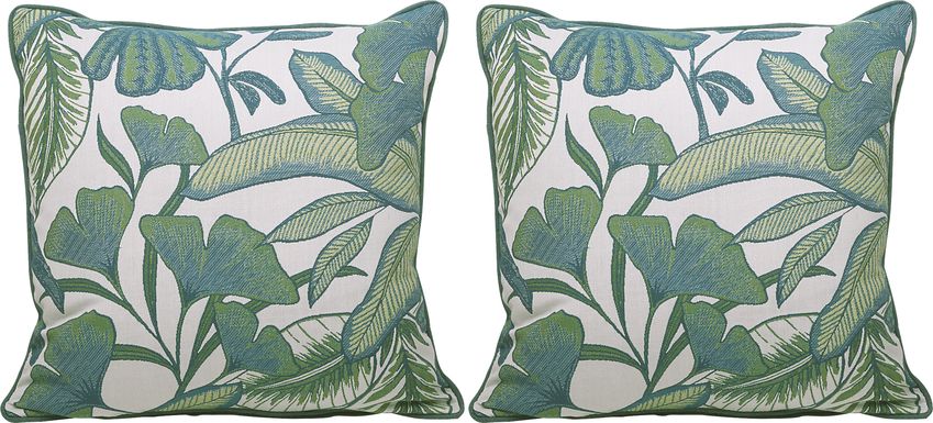Lavish Palm Green Indoor/Outdoor Accent Pillow, Set of Two